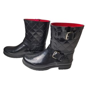 Sperry Topsider Falcon Rubber Black Rain Boots‎